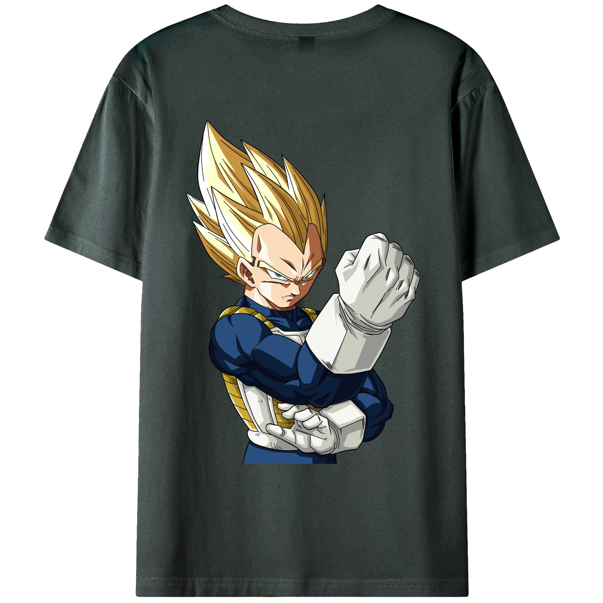 （画像用） ドラゴンボール ベジータ四世（Bejīta Yonsei）DRAGON BALL Vegeta IV 綿100％ メンズ半袖Tシャツ（バックプリント） 通気性